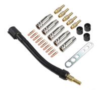 Juego de piezas de desgaste para soplete de soldadura 15AK, MIG, kit de accesorios con boquillas, pinzas y lentes compatibles con sopletes de soldadura MB-15 y AK15, 25 piezas de componentes de cobre