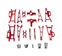 Juego de Piezas de Mejora de Metal para Coche teledirigido a Escala 1/14, Compatible con Modelos MJX1 14209 14210 H14BM, Repuesto para componentes vulnerables(Red)