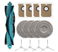 Juego de piezas de repuesto para aspiradoras robot Cecotec para Conga 15090 16090 AI SpinArm Home&Wash - Incluye 1 cepillo principal, 4 paños de fregona, 4 bolsas de polvo, 4 cepillos laterales