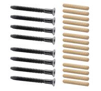 Juego de piezas de repuesto para estantes Ikea Kallax 2 (77 x 77 cm) con tornillos (negro) / tacos de madera