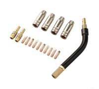 Juego de piezas de repuesto para soplete de soldadura MIG MB15 15AK con boquilla, boquilla de contacto, cuello, 17 piezas para máquinas de soldadura AK15 (kit de cuello de 0,8 mm)