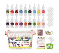 Juego de pigmentos de teñido anudado para niños, 18 colores, colorante de agua fría, kit de paquete de estudiantes escolares para arte, juego de pigmentos de corbata fría a base de polvo