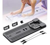 Juego de pilates, entrenador, rueda de ejercicio con rodillos, tabla de ejercicio, equipo de ejercicio abdominal, equipo de entrenamiento (negro)