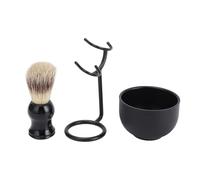 Juego de pincel de tazón de jabón de afeitar Men Kit de aseo premium para cuidado del cabello facial en el hogar Barbershop Acero inoxidable ABS sintético