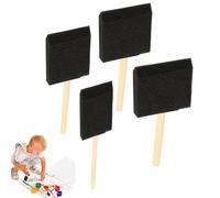 Juego de pinceles de esponja - 4 piezas con mango de madera, pinceles para pintura y técnicas artísticas | Accesorios para arte, pintura sobre lienzo, decoración y proyectos manuales