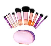 Juego de pinceles de maquillaje (10pcs), resaltar los correctores de mortificación de los ojos de colorea de ojos con bolsa, kit de herramientas de maquillaje de fibra sintética para mujeres