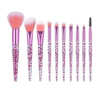 Juego de pinceles de maquillaje para sombra de ojos, con purpurina y cristales para la cara, lindos labios, coloretes, juego de limpieza (rosa, talla única)