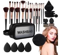 Juego De Pinceles De Maquillaje Para Viaje - Viaje Con Cuarenta Y Siete Brochas De Maquillaje - Aplicador De Base Y Corrector Para Viajes Al Aire Libre