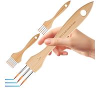 Juego de pinceles de pintura acrílica, 3 piezas para crear texturas sofisticadas, pinceles de acuarela, para principiantes, adultos, manualidades, lienzo de cerámica