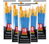 Juego de Pinceles de Pintura acrílica, 6 Paquetes de 60 Unidades, cerdas de Pelo de Nailon para Todo Tipo de Uso, óleo, Acuarela, Pintura artística, Kits Profesionales