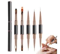 Juego de pinceles de uñas - 5 uds. Juego de bolígrafos de punteo de doble cara - Lápiz de diseño de borlas de uñas | Para salón francés Flor Pintura Pintura Set Para Mujeres Niñas Damas Amigas