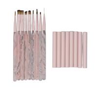 Juego de pinceles para decoración de uñas, 9 piezas, planos, ovalados, en ángulo fino, pinceles de limpieza para dibujo de uñas, pinceles de uñas de gel UV para entusiastas del