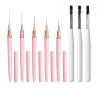Juego De Pinceles Para Decoración De Uñas De 5 Piezas, 3 Bolígrafos Para Decoración De Uñas, Pinceles Para Herramientas De Pintura De Líneas Largas Para Uñas