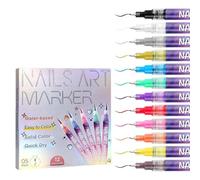 Juego De Pinceles Para Diseño De Uñas 12 Piezas Con Tintas a Prueba De Manchas Y Agarres Cómodos Para Creaciones Artísticas Detalladas Bolígrafos Para Decoración De Uñas