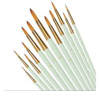 Juego De Pinceles Para Pintar Juego de 12 pinceles for pintar, pinceles profesionales con punta redonda y puntiaguda, pinceles de nailon for pintura acrílica, acuarela y óleo Brochas Pintura(12pcs Gre