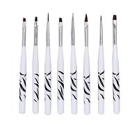 Juego de pinceles profesionales para decoración de uñas, 8 Uds., pincel delineador de dibujo para pintura de uñas para artistas principiantes, salón de uñas en casa, pelo de