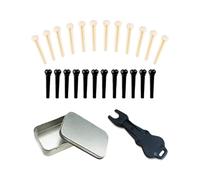 Juego de pines y sillines para puente de guitarra acústica con herramientas de extracción de metal, adecuado para mejorar la resonancia del tono, accesorios profesionales de guitarra