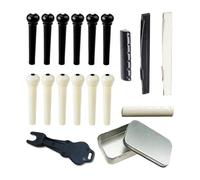 Juego de pines y sillines para puente de guitarra acústica con herramientas de extracción de metal, adecuado para mejorar la resonancia del tono, accesorios profesionales de guitarra