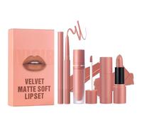 Juego de pintalabios - Lápiz de labios - Lápiz de labios mate natural, duradero, resistente a las manchas, e hidratante, color crema hidratante | Day Night GLAMOURS Cosmetic Makeup Application
