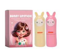 Juego de pintalabios para niñas, juego de 2 piezas lavable de belleza, accesorios de belleza para niños, colección creativa de juegos de rol de moda, para niños, juegos de princesas, fiestas de té,
