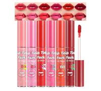 Juego de pintalabios Peel Off Lip Stain en 6 colores con acabado mate, larga duración y resistente al agua, brillo de labios altamente pigmentado Stay On All Day, lápiz labial de alta pigmentación