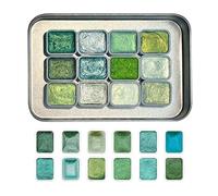 Juego De Pintura De Acuarela, 12 Colores Brillantes Variados, 6.4x9.9x1.2cm, Kit De Acuarelas De Suministros De Arte, Colores De Agua De Viaje Con Textura Brillante, Dibujos De Regalos Para Artistas D