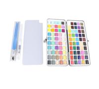 Juego de pintura de acuarela de 100 colores, kit de acuarela portátil con caja de hierro con 3 pinceles, pinturas de acuarela de pigmento premium para niños adultos artistas,