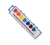 Juego de pintura de acuarela de corazón, kit de pintura de acuarela lavable en forma de corazón de 8 colores | Recompensas para el aula, suministros de arte del día de San Valentín para niños y