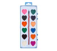Juego de pintura de acuarela en forma de corazón - 22x5x1,4 cm, kit portátil de ABS | Juego de arte lavable para dibujar, garabatear, , kit creativo de acuarela en forma de corazón para principi