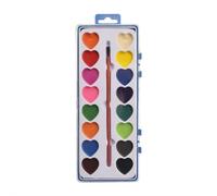 Juego de pintura de acuarela en forma de corazón, kit de acuarela lavable con pincel, suministros de pintura artística para el día de San Valentín para actividades artísticas, fiestas de pintura