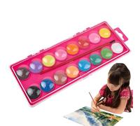 Juego de pintura de acuarela, juego de pintura con pincel, kit de garabatos para niños pequeños para viajes en casa, juego de pintura educativa de 16 colores, suministros de arte de pintura para niños