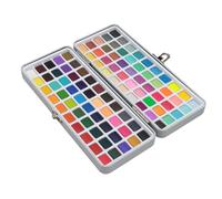 Juego de Pintura de Acuarela Sólida, Fácil de Mezclar, Resistente a la Decoloración, Brillante, Juego de Pintura de Acuarela Portátil con Bolígrafo de Dibujo para Artistas (100