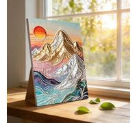 Juego de pintura de cuentas de arte de diamantes, pintura de cuentas de bricolaje con marco de color, juego de pintura de perlas de mar de ensueño para principiantes, cuadro de punto de piedras