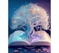 Juego de pintura de diamantes 5D para adultos y niños, manualidades de cristal, kit de punto cruzado, decoración de pared para el hogar (árbol 30 x 40 cm)