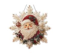 Juego de pintura de perlas navideñas para manualidades con cadena de metal, placa acrílica de copo de nieve, perlas 3D como proyecto de suspensión festivo (B, 20 cm)