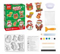 Juego de Pintura de Yeso para Manualidades para Navidad | Figuras para Pintar de Yeso, Kit de Moldeo y Pintura con 6 Patrones,Eescayola Manualidades,3-10 Años,Regalos Niños en Navidad