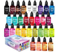 Juego de pintura para aerógrafo, 30 colores a base de agua, de secado rápido para artistas y principiantes, ideal para madera, cerámica, papel, yeso, lienzo, plástico (30 ml)