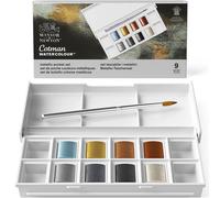 Winsor & Newton Acuarela Cotman Metallics - Set de 8 medio godets con colores metálicos
