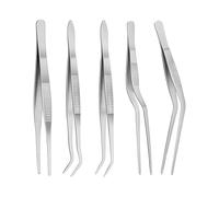 Juego de pinzas de acero inoxidable, pinzas de chef, pinzas de cocina profesionales, pinzas rectas de precisión para hornear, barbacoa, reparación, mariscos, barbacoa, multiusos