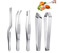 Juego de pinzas de cocina de acero inoxidable, juego de pinzas de cocina, alicates de pinzas inclinadas de 2 piezas, alicates de precisión de 3 piezas, para cocinar, reparar, manualidades, belleza