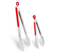 Juego de pinzas de cocina de acero inoxidable para cocinar, 21 cm y 34 cm