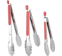 Juego de pinzas de cocina para barbacoa, juego de 3,18/8 (304) de acero inoxidable - 7,9,12 pulgadas, ensalada y parrilla resistentes que sirven pinzas de cocina para cocina