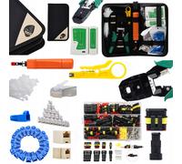 Juego de pinzas de engarce 9 en 1 - Probador RJ45 | 352 conectores IP67 | Aut...
