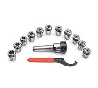 Juego de pinzas de resorte de 11 piezas de 1/8-3/4 pulgadas con portabrocas MT3 de 1/2 y llave para fresadora, herramienta de fresado de torno