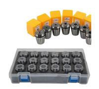 Juego de pinzas ER ER11 ER16 ER20 ER25 ER32 ER40 alta precisión con sujeción 0,008 mm y mandril recolección resorte Pinzas de Resorte(Color 1 A (0.015mm),ER32-18Pcs)