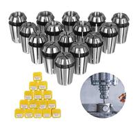 Juego de pinzas Er11 de alta precisión de 15 piezas, tamaños de 1-7 mm, 1/8, 1/4 pulgadas para máquinas CNC, grabado y fresadoras