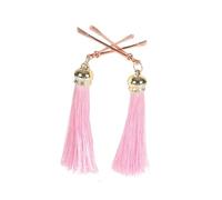 Juego de pinzas for pezones de metal de 4 colores con borlas, pinzas for pezones de mujer de oro rosa, juguetes sexuales de esclavitud for mujeres(Pink)