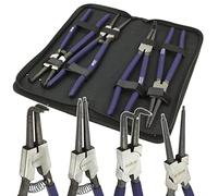 Juego de pinzas para anillos elásticos Seeger 12" pulgadas 4 unidades 300 mm con funda