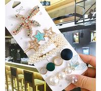 Juego De Pinzas Para El Cabello De 4/5/6 Uds, Pasador De Acrílico Con Perlas Simuladas De Estrella De Mar Grande, Accesorios Para El Cabello Para Mujeres, Horquilla Geométrica Para Niñas