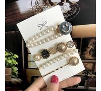 Juego De Pinzas Para El Cabello De Cristal Perla, Pasadores Para El Cabello Con Sonrisa Dulce Para Mujeres Y Niñas, Horquillas De Aleación De Oro Para El Cabello, Accesorios De Clip Lateral